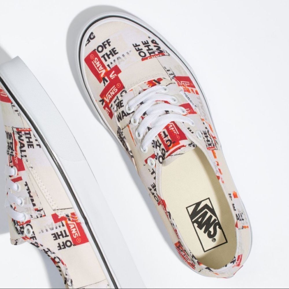 Vans White Packaging Tape Sneakers M8 W9.5 - Picture 4 of 4